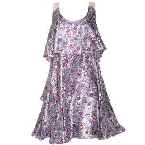 SiLK Body Policy Dress Floral T Back Exposed Zipper XS